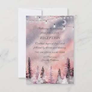 Winterlandschaft Grüne Tannen Hochzeitsempfang Einladung