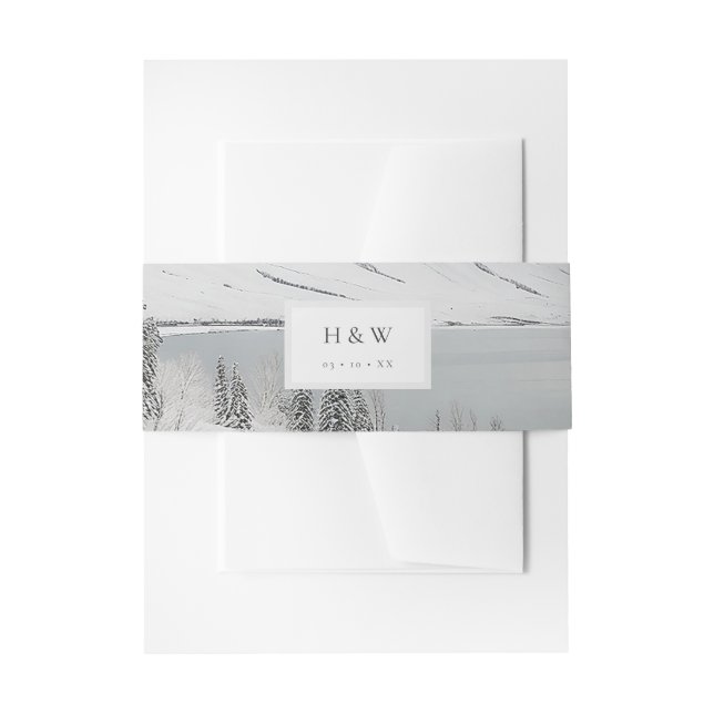 Winterlandschaft Hochzeitseinladung Einladungsbanderole (Vorderseite Beispiel)