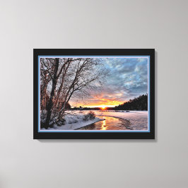 Winterlandschaft im Abend Leinwand