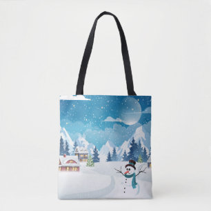 Winterlandschaft im Abend mit Schnee bedeckt Tasche