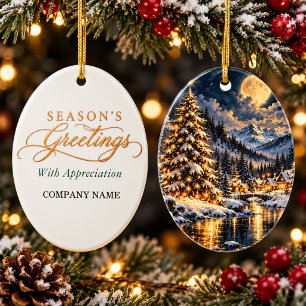 Winterlandschaft im Mondlicht - Kunden-Weihnachtsg Keramik Ornament