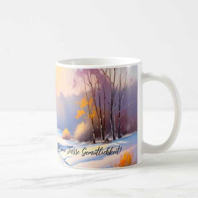 Winterlandschaft im Morgenlicht | Kaffeetasse (Rechts)