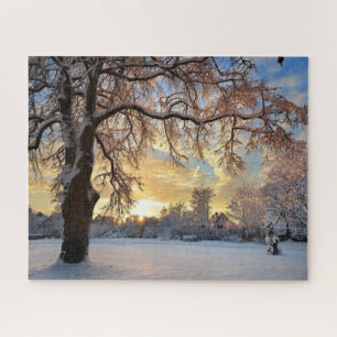 Winterlandschaft im Sonnenuntergang