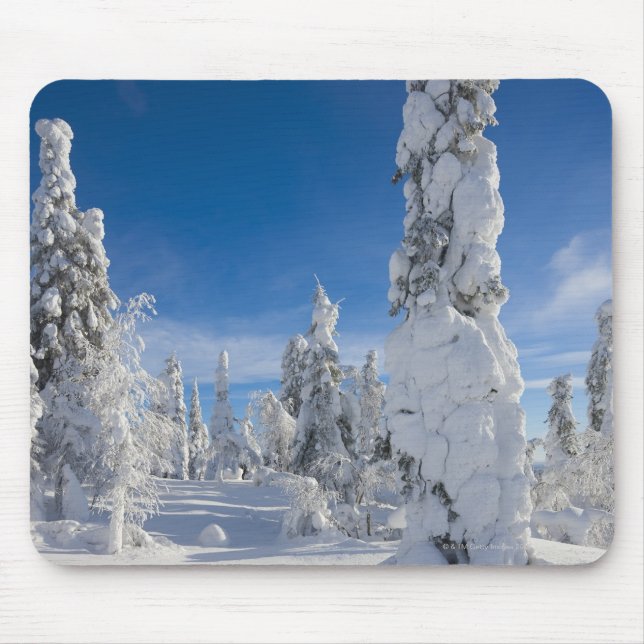 Winterlandschaft in Lappland Mousepad (Vorne)