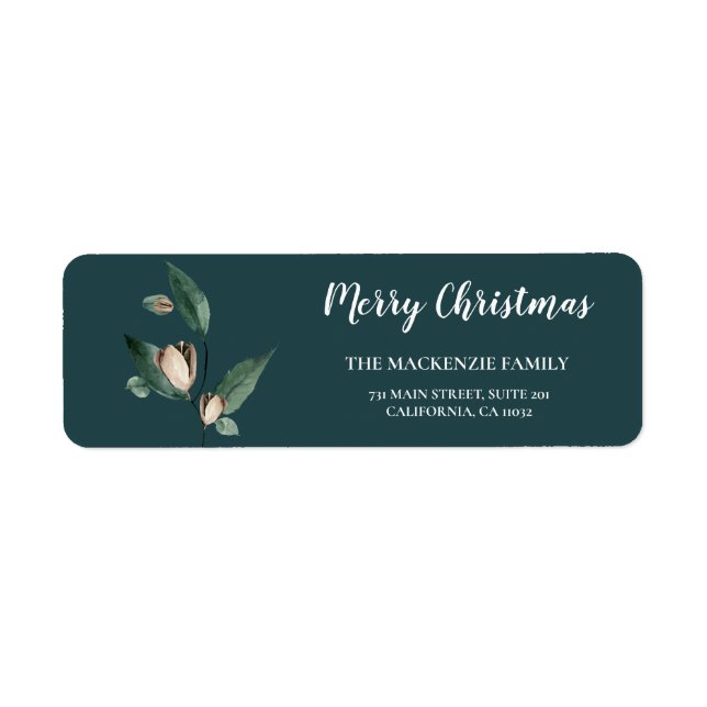 Winterlandschaft | Ivory Magnolia Address Label (Vorne)
