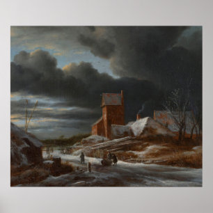 Winterlandschaft, Jacob Isaacksz. van Ruisdael, c. Poster