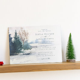 Winterlandschaft Kiefern Hochzeit Einladung