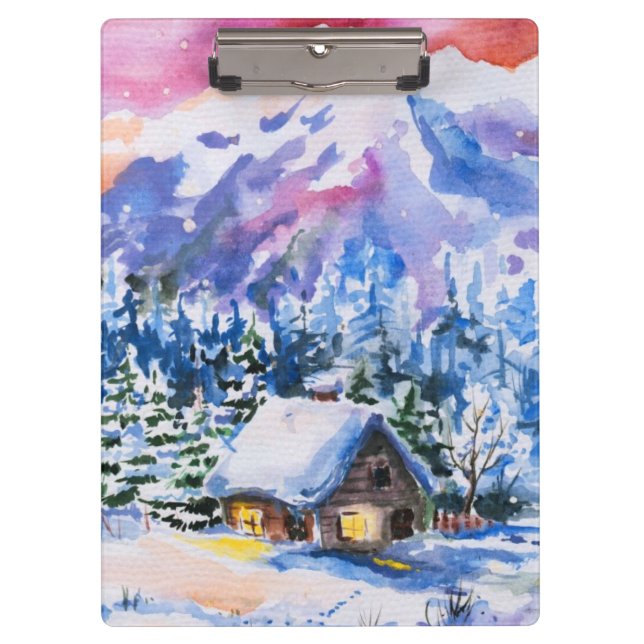 Winterlandschaft Klemmbrett (Vorderseite)
