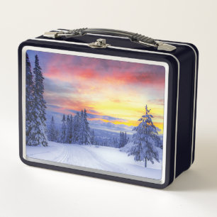 Winterlandschaft Metall Brotdose
