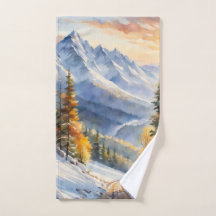 Winterlandschaft mit Aquarellfarben