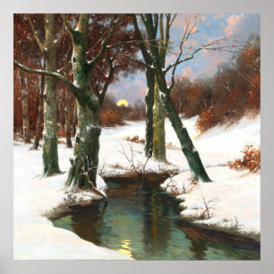 Winterlandschaft mit aufsteigendem Mond, Fine Art Poster