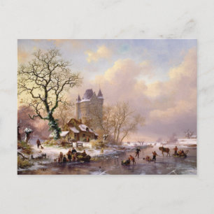 Winterlandschaft mit Burg Postkarte