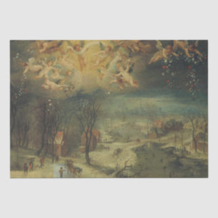 Winterlandschaft mit Dörfern Ansammlung Holz Seidenpapier