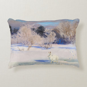 Winterlandschaft mit einem Weißen Haus von B. Lilj Dekokissen