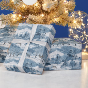 Winterlandschaft mit einer schneebedeckten Landsch Geschenkpapier