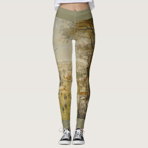 Winterlandschaft mit Eisfallen und Eisfallen Leggings
