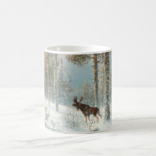 Winterlandschaft mit Elche Kaffeetasse