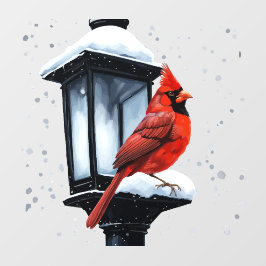 Winterlandschaft mit Kardinal Bird Urlaub Weihnach Fensteraufkleber