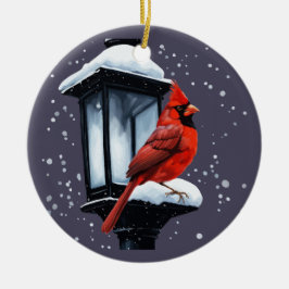 Winterlandschaft mit Kardinal Bird Urlaub Weihnach Keramik Ornament