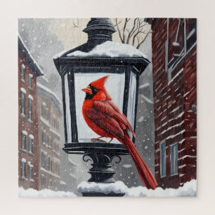 Winterlandschaft mit Kardinalvogel