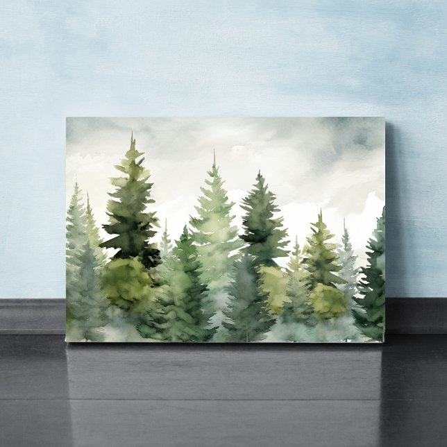 Winterlandschaft mit Kiefern Leinwanddruck (Von Creator hochgeladen)
