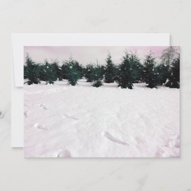 Winterlandschaft mit Lärchen im Schnee Einladung (Vorderseite)