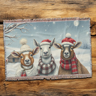 Winterlandschaft mit Schafen und Kabinen Decke
