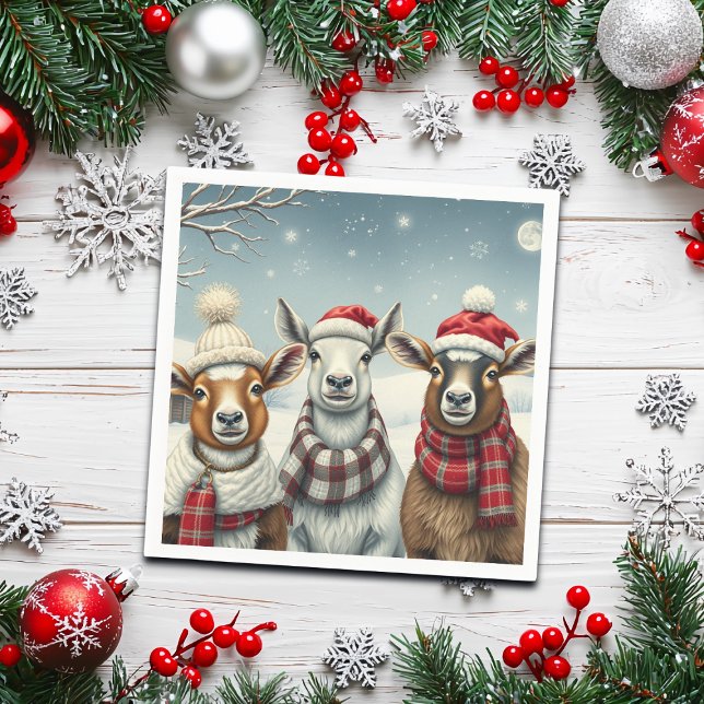 Winterlandschaft mit Schafen und Kabinen Serviette (Von Creator hochgeladen)