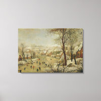 Winterlandschaft mit Vogelfalle (Öl auf Tafel)