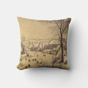 Winterlandschaft mit Vogelfalle von Pieter Brueghe Kissen
