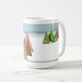 Winterlandschaft mit Weihnachtsbäumen Kaffeetasse