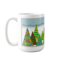 Winterlandschaft mit Weihnachtsbäumen