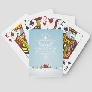 Winterlandschaft mit Weihnachtskarten der Red Cabi Spielkarten