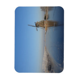 Winterlandschaft mit Windmühle und Eis Magnet