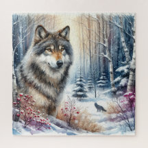 Winterlandschaft mit Wolf