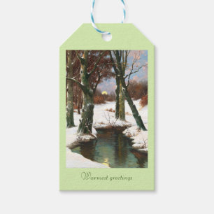 Winterlandschaft mit zunehmendem Mond Geschenkanhänger