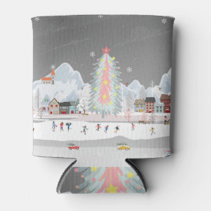 Winterlandschaft: Nachtdorf-Feiern. Dosenkühler