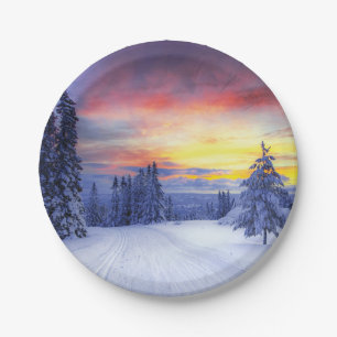 Winterlandschaft Pappteller