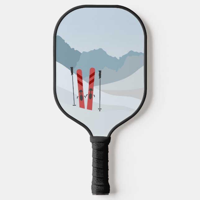 Winterlandschaft Pickleball Schläger (Vorderseite)