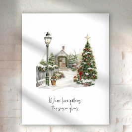 Winterlandschaft Pine Weihnachtsbaumen Poster