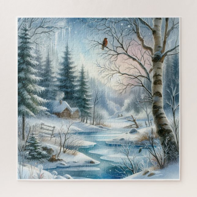 Winterlandschaft-Puzzle (Vertikal)
