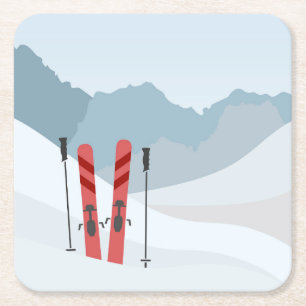 Winterlandschaft Rechteckiger Pappuntersetzer