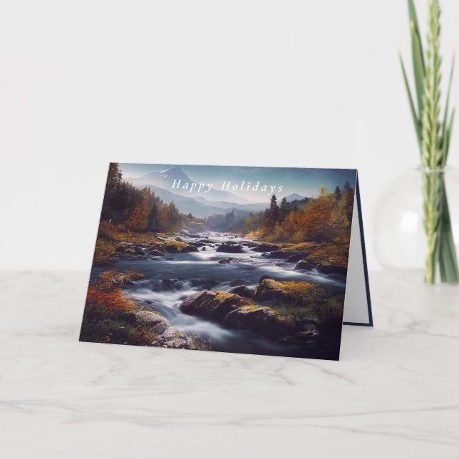 Winterlandschaft Rocky River Mountains Karte (Vorderseite)