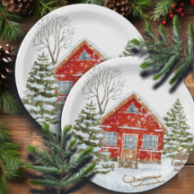 Winterlandschaft Rotes Haus