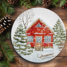 Winterlandschaft Rotes Haus