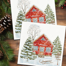 Winterlandschaft Rotes Haus
