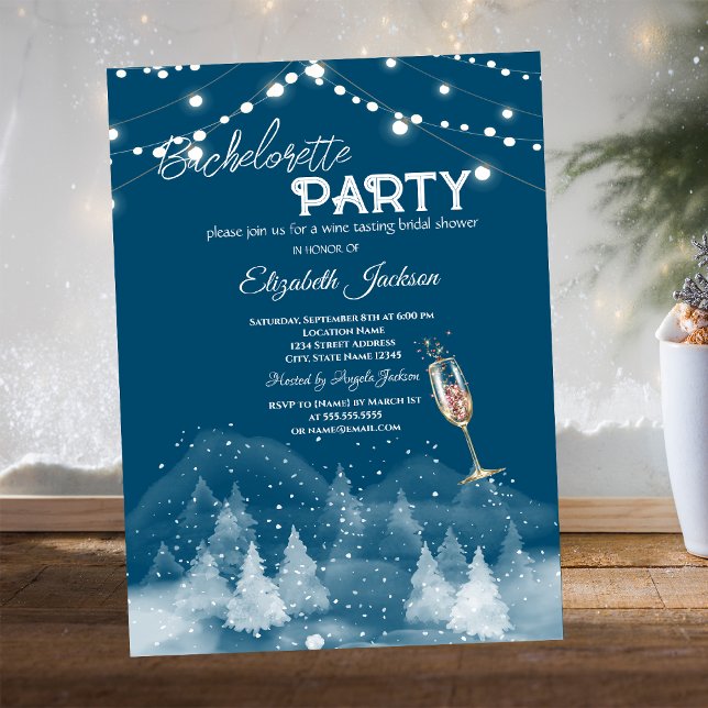 Winterlandschaft Schnee Bachelorette Einladung (Von Creator hochgeladen)