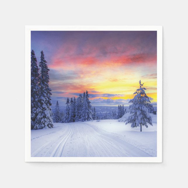 Winterlandschaft Serviette (Vorderseite)