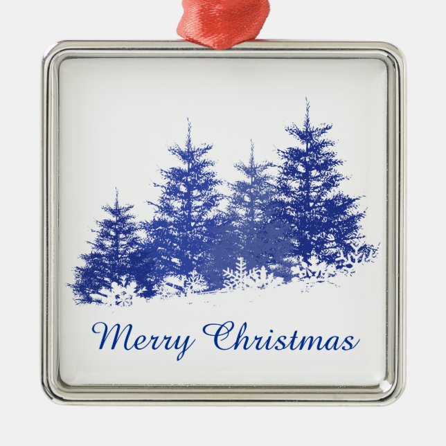 Winterlandschaft Silbernes Ornament (Vorne)