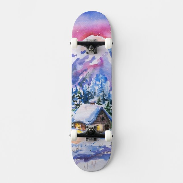 Winterlandschaft Skateboard (Vorderseite)